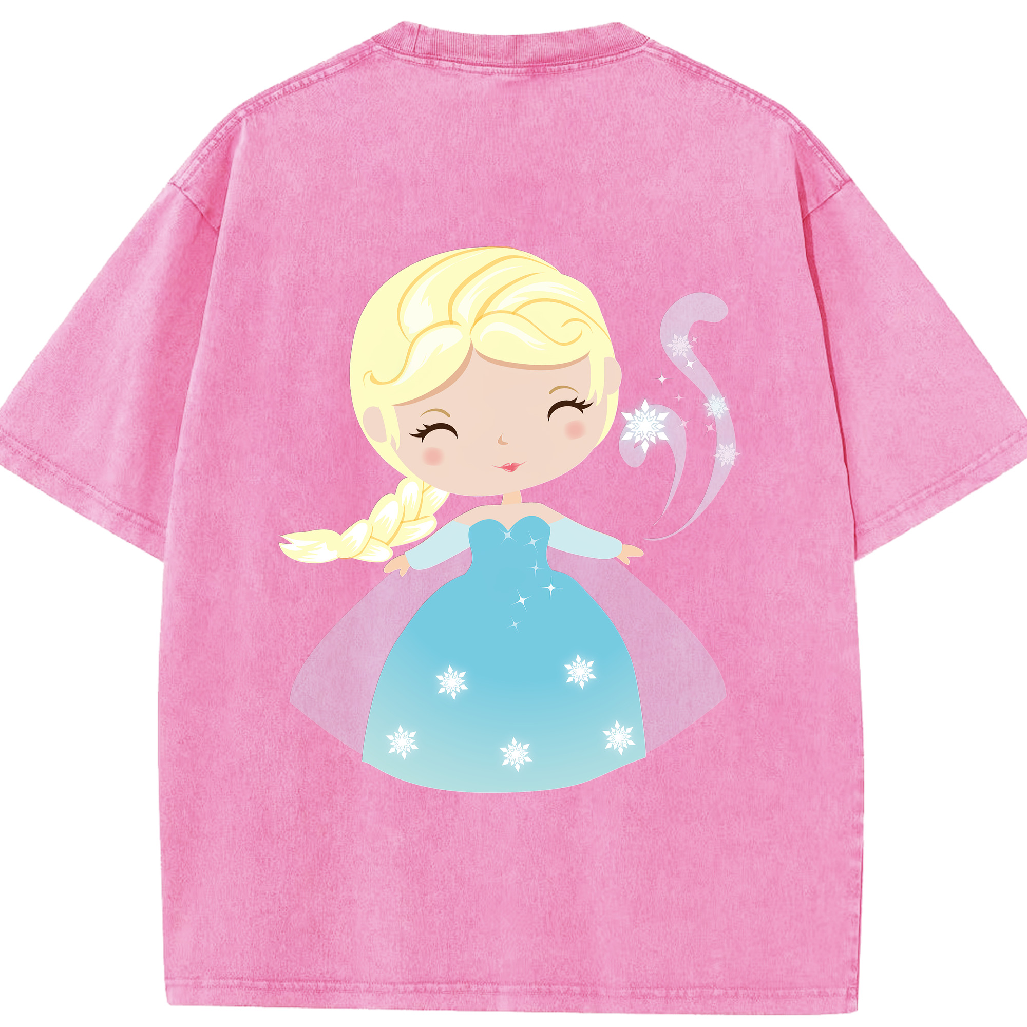 （画像用） アナと雪の女王 アンナ エルサ Frozen Anna Elsa 綿100% ヴィンテージ風 半袖Tシャツ（背面プリント）